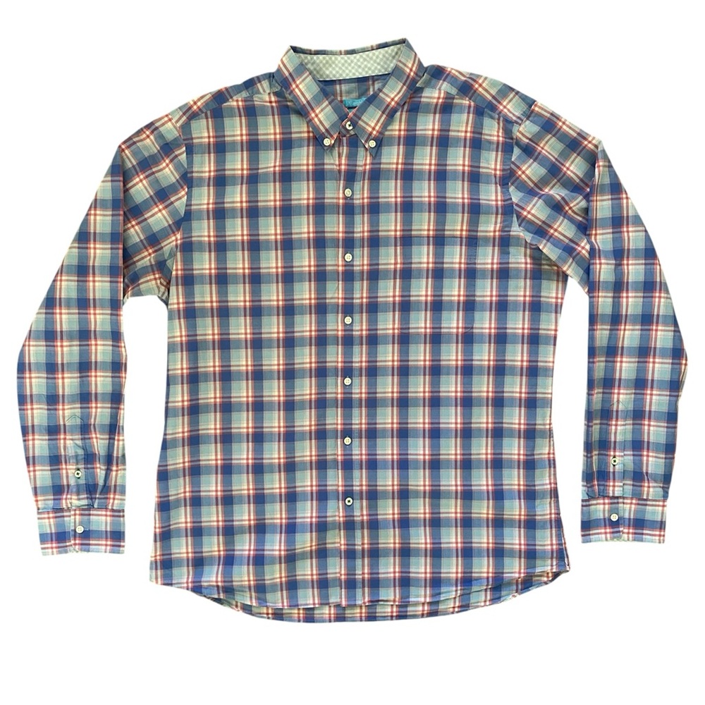 J. McLaughlin Men’s Plaid Long-sleeve Button Down Shirt Size XL Business Casual